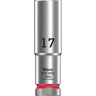 Abbildung von Wera 05004557001 8790 HMC Deep Steckschlüsseleinsatz 1/2&quot;, Rot, 17.0 mm