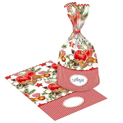Abbildung von Susy Card 40001913 Weihnachts Klarsichtbeutel 14, 5x23, Motiv: Winterapfel, 6er Packung