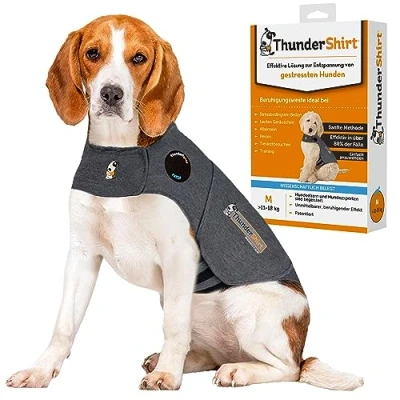 Abbildung von Petlife Thundershirt Hundemantel, Größe M, grau