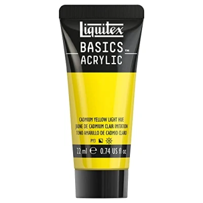 Abbildung von Liquitex 8870453​ Basics Acrylfarbe Kadmiumgelb Hell Farbton​, 22ml Tube, lichtecht, wasserfest, zum Malen und Dekorieren von Holz, Metall, Keramik, Kunststoff, Leinwand