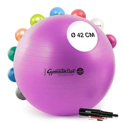 Abbildung von PEZZI Original Pezziball MAXAFE 42 cm m. Pumpe violett Gymnastikball