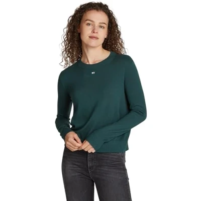 Abbildung von Tommy Jeans Damen Pullover Essential Crew Neck Rundhalsausschnitt, Deep Seawater (Blau), M