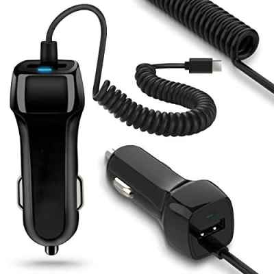 Abbildung von Auto Ladekabel kompatibel mit Samsung Galaxy A15 A25 A35 A55 A52s A53 A54 A14 A34 A04 A13 A72 A52 A33 A32 A22 A12 A03 USB Typ C Kfz Ladegerät Adapter Lade Daten Gerät Schwarz