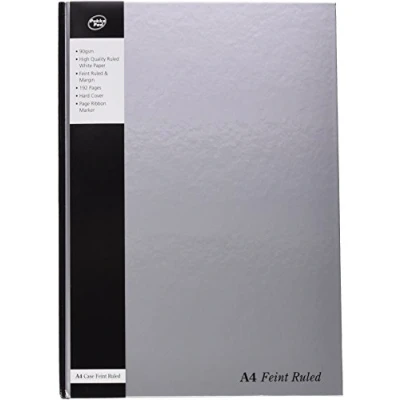 Abbildung von Pukka Pad Notizbuch mit Lesezeichenband gebunden Hard Cover 192 Seiten 90 g/m² A4 5 Stück silbern