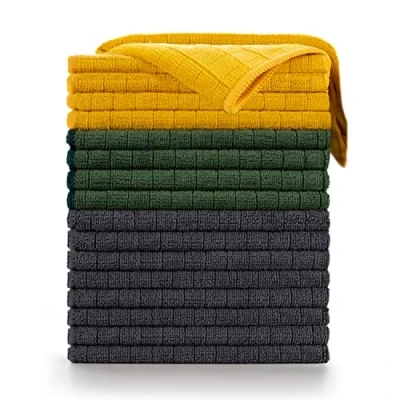 Abbildung von Blumtal Geschirrtuch Premium Mikrofasertücher saugstark Allzweck Microfasertücher, (30x40cm und 45x65cm, 16 tlg), 355 GSM fusselfrei streifenfrei