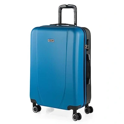 Abbildung von ITACA Koffer Groß 4 Räder Großer Leichte Reisekoffer mit Rollen Groß. für Flugzeuge Hartschale Geprüftem Schloss Trolley 71170, Blau Anthrazit