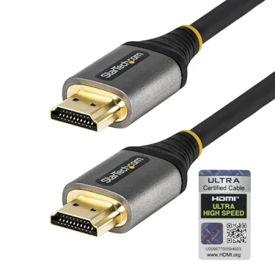 Abbildung von StarTech.com 4 m 8K HDMI 2.1 Kabel Zertifiziertes 48Gbps 60Hz/4K 120Hz HDR10+ eARC UHD Monitor/Fernsehgerät/Display Flexibler TPE Mantel (HDMM21V4M)