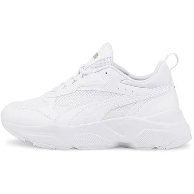 Abbildung von Puma Cassia Sneaker low, Damen, Größe: 42.5, White/team gold Lederimitat/textil