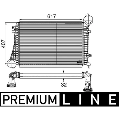 Abbildung von MAHLE ORIGINAL CI 167 000P Ladeluftkühler mit Sensor VOLKSWAGEN: Touran I, Golf 5 Schrägheck, Caddy 3 Kombi, AUDI: A3 Sportback