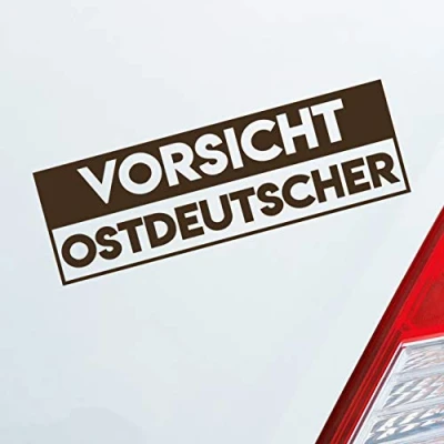 Abbildung von Hellweg Druckerei Vorsicht Ostdeutscher Ostdeutschland Ossi Auto Aufkleber Sticker Heckscheibenaufkleber