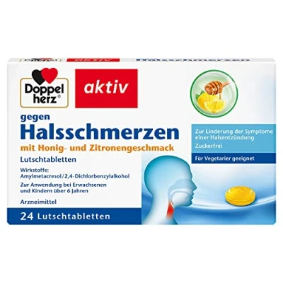 Abbildung von Doppelherz gegen Halsschmerzen Lutschtabletten