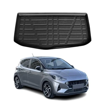 Abbildung von OMAC Kofferraumwanne Laderaumwanne kompatibel mit Hyundai i10 AC3 2021 2024 Gummi TPE Schwarz