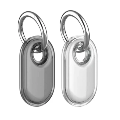 Abbildung von (2 Packungen) Doweiss Schutzhülle wasserdichte Kompatible für Samsung Galaxy SmartTags 2, Weiche Gummi Schutzhüllefür 2 (Transparent + Grau,
