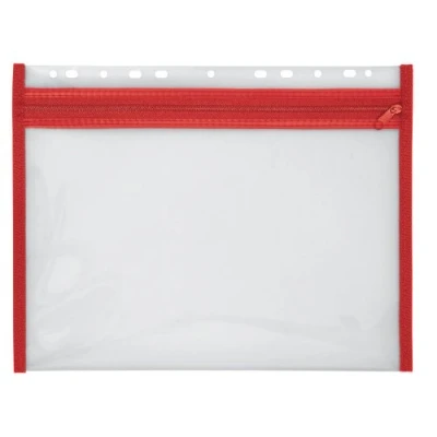 Abbildung von VELOFLEX 4354020 Dokumentenhülle mit Reißverschluss, 1 Stück, DIN A4, abheftbar, rot, VELOBAG XS, Reißverschlusstasche
