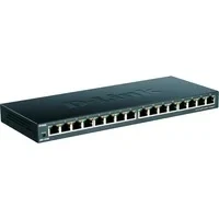 Abbildung von D Link DGS 1016S 16 Port Unmanaged Gigabit Switch (ohne Lüfter, Low Profile Metallgehäuse, Desktop / Wandmontage, Plug and Play, 802.1p QoS, 802.3az EEE), schwarz