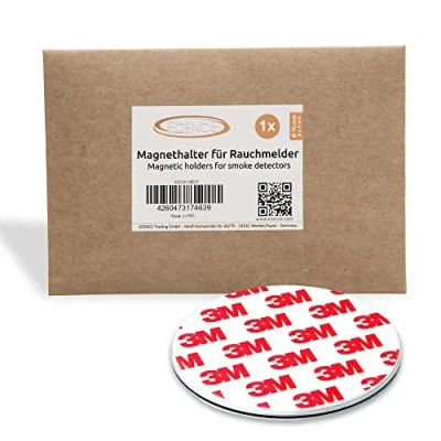 Abbildung von ECENCE Rauchmelder Magnethalter 1 Stück Selbstklebende Magnethalterung für Ø 70mm schnelle &amp; sichere Montage ohne Bohren und Schrauben alle Feuermelder Rauchwarnmelder