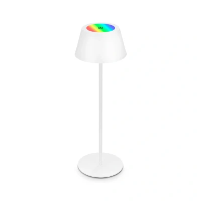Abbildung von BRILONER LED Tischlampe Kabellos, RGB Nachttischlampe Touch, Schreibtischlampe, Leselampe, Tischleuchte Outdoor &amp; Indoor, USB C, Camping Lampe, Warmweißes Licht und buntes Licht, Weiß