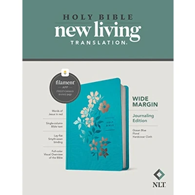 Abbildung von Holy Bible: New Living Translation, Ocean Blue, Floral, Wide Margin, Filament Enabled, Journaling Edition