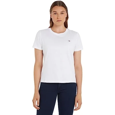 Abbildung von Tommy Jeans Regular C NECK TEE Tshirt basic, Damen, Größe: XXS, White