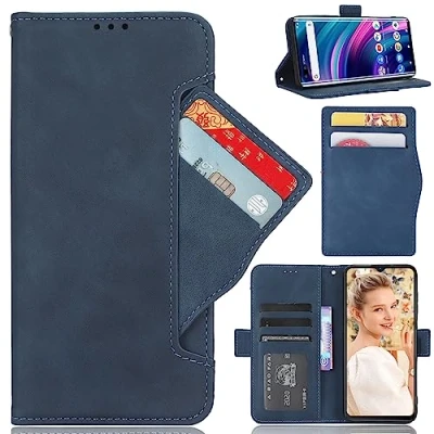 Abbildung von Lederhülle für Asus Zenfone 10/Zenfone 9 Hülle, Tasche Cover Etui Handyhülle 9, Blau
