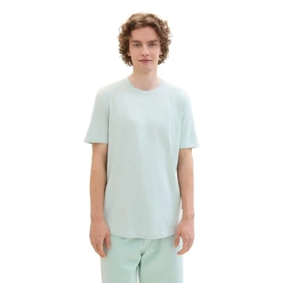 Abbildung von TOM TAILOR Denim Herren T Shirt mit Streifen Muster, 35566 Green White yd Stripe, L