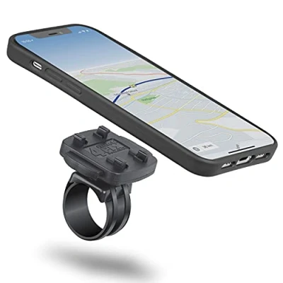 Abbildung von Wicked Chili QuickMOUNT Set kompatibel mit iPhone 12/12 Pro (6.1 Zoll) Schutzhülle flach, passgenau, abnehmbar/Schnellverschluss Handyhalterung für Fahrrad und Motorrad/Bike Mount Halterung