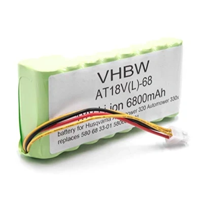 Abbildung von vhbw Akku kompatibel mit Husqvarna Automower 320, 330X, 420, 430, 430X, 440, 450X, 520, 550 Rasenroboter Rasenmäher (Li Ion, 6800mAh, 18V)