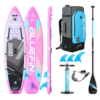 Abbildung von Bluefin SUP Cruise 9&#039;8 aufpumpbares Paddle Board für Erwachsene 10&#039;4 Tragbar &amp; Reisesicher Paddleboard Zubehör inklusive Miami Roze Pink