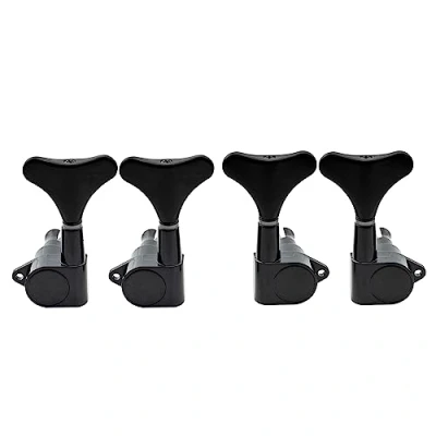 Abbildung von Musiclily Basic 2R2L Geschlossene Bass Mechaniken Tuners Tuning Pegs Machine Heads Set für Ibanez Style E Bass, Schwarz