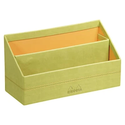 Abbildung von Rhodia 318846C Briefablage (10 x 25 31 cm, Kunstleder, elegant und praktisch, ideal für Ihre Organisation)1 Stück, anisgrün