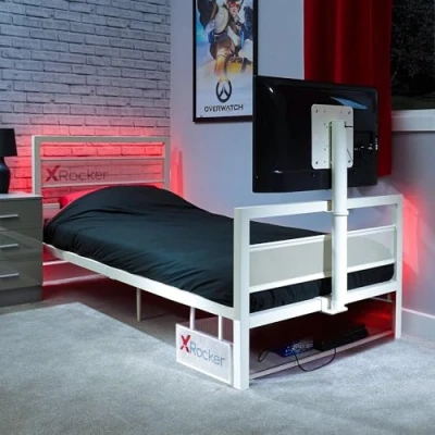 Abbildung von X Rocker Multimediabett Basecamp Gaming Metall Bett mit TV Halterung für Kinder &amp; Jugendliche