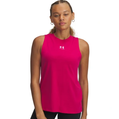 Abbildung von Under Armour Rival Muscle TANK Top, Damen, Größe: Medium, Shaded fuchsia/white