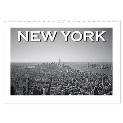 Abbildung von New York in schwarz weiss (Wandkalender 2025 DIN A3 quer), CALVENDO Monatskalender