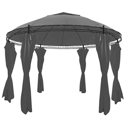 Abbildung von vidaXL Pavillon Rund 3,5x2,7m Anthrazit Partyzelt Gartenzelt Gartenpavillon
