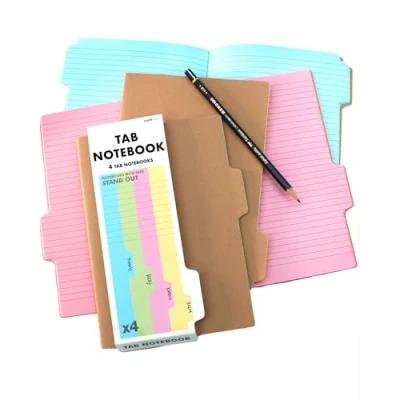 Abbildung von Suck UK Register notizbücher A5 Tab Notebook &amp; Journal Bürozubehör Schulzubehör Rosa, Blaues, Grünes Gelbes Notepad Neue Organisationstab funktion Set Mit 4 Notizbüchern