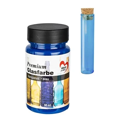 Abbildung von Ideen mit Herz Premium Glasfarbe transparent wasserfest 90 ml (blau)