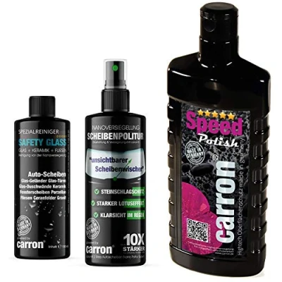Abbildung von carron Nanopolitur Frontscheibe Nanoversiegelung + Speed Polish Autopolitur Original HotDeal Bundle Set