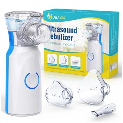 Abbildung von AU YAT Inhalationsgerät Maschine für Erwachsene, Wiederaufladbare Tragbare Inhaliergeräte Erwachsene und Kinder, Leise Inhalator Kinder mit 2 Masken Mundstück