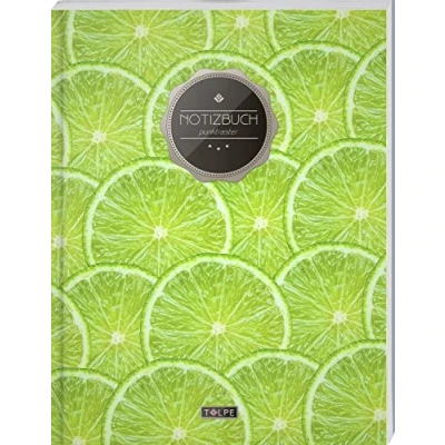 Abbildung von TULPE Punktraster Notizbuch A4 „C148 Limetten“ (140+ Seiten, Vintage Softcover, Punktkariertes Papier Bullet Journal, Dickes Notizheft, Skizzenbuch, Tagebuch, Gepunktete Dot Grid Notebook)