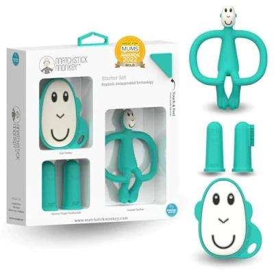 Abbildung von Matchstick Monkey Beißring / Zahnungshilfe Beißspielzeug für wundes Zahnfleisch Starter Set 1 St