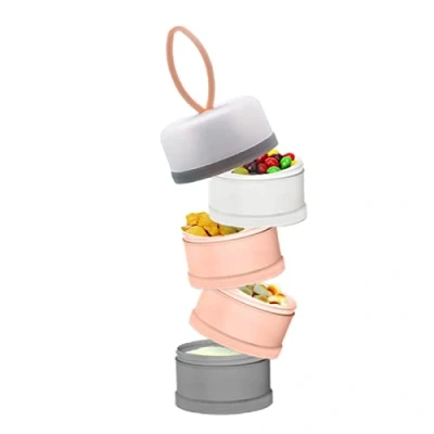 Abbildung von Milchpulver Spender 4 Schicht Stapelbare Portionierer Box Tragbare Milchkasten Für Milchpulverbehälter, Getreide, Lebensmittel, Obst, Snacks