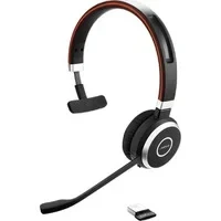 Abbildung von Jabra Evolve 65 SE Schnurloses Mono Headset Bluetooth mit Mikrofon Geräuschunterdrückung, langlebigem Akku und dualer Konnektivität Für MS Teams Zertifiziert Schwarz, 6593 833 309