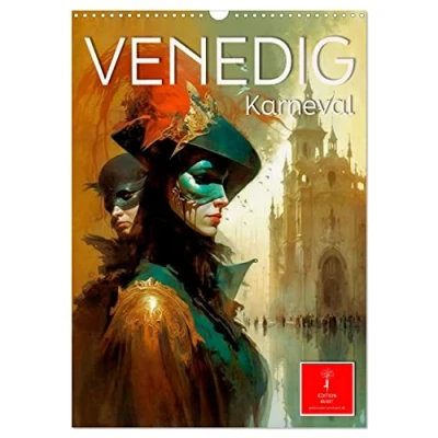 Abbildung von Venedig Karneval (Wandkalender 2025 DIN A3 hoch), CALVENDO Monatskalender