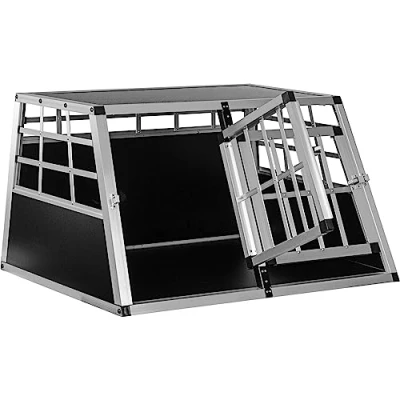 Abbildung von PETSTUFF Tiertransportbox Aluminium Hundetransportbox Hundebox Reisebox,