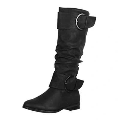 Abbildung von Elara Damen Stiefel Boots Schlupfstiefel Chunkyrayan JY1989 Schwarz 42