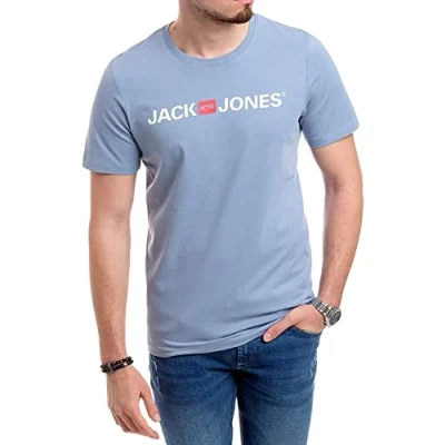 Abbildung von JACK &amp; JONES Herren Jjecorp Logo Tee Ss Crew Neck Noos T Shirt (Faded Denim, XL)