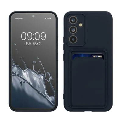 Abbildung von kwmobile Handyhülle kompatibel mit Samsung Galaxy A54 5G Hülle Handy Cover Fach für Karten in Dunkelblau
