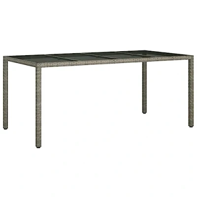 Abbildung von vidaXL Gartentisch Grau 190x90x75 cm Gehärtetes Glas und Poly Rattan (1 St)