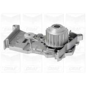 Abbildung von GRAF PA724A Wasserpumpe 20 mit Dichtung mechanisch Stahlblech 58,7 für Zahnriementrieb RENAULT: CLIO 2, 3, Kangoo I, DACIA: Logan I MCV