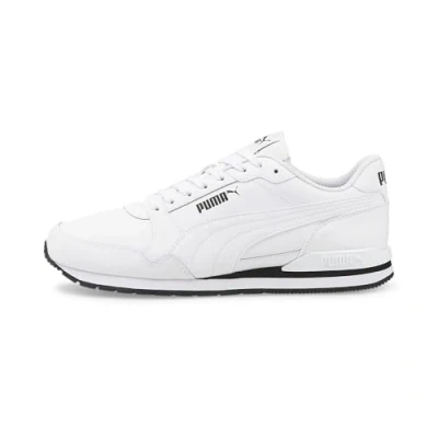 Abbildung von Puma Runner V3 Unisex Sneaker low, Größe: 44, White/black Leder und lederimitat